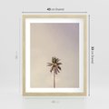 Plakat w ramie 40x50 - Samotna Palma pod Niebem - samotna palma, na tle nieba - rama drewno