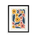Plakat w ramie 30x40 - Pastelowe Impresje - pastelowe kwiaty, abstrakcyjna kompozycja - rama czarna