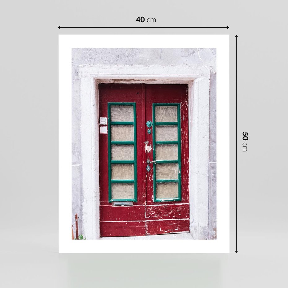 Plakat bez ramy 40x50 - Retro Przez Drzwi - drzwi, retro