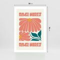 Plakat bez ramy 50x70 - Retro Radość - typografia, wesołe kwiaty