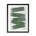 Plakat w ramie 50x70 - Zielone Refleksje - abstrakcja, zgaszony zielony kolor - rama czarna
