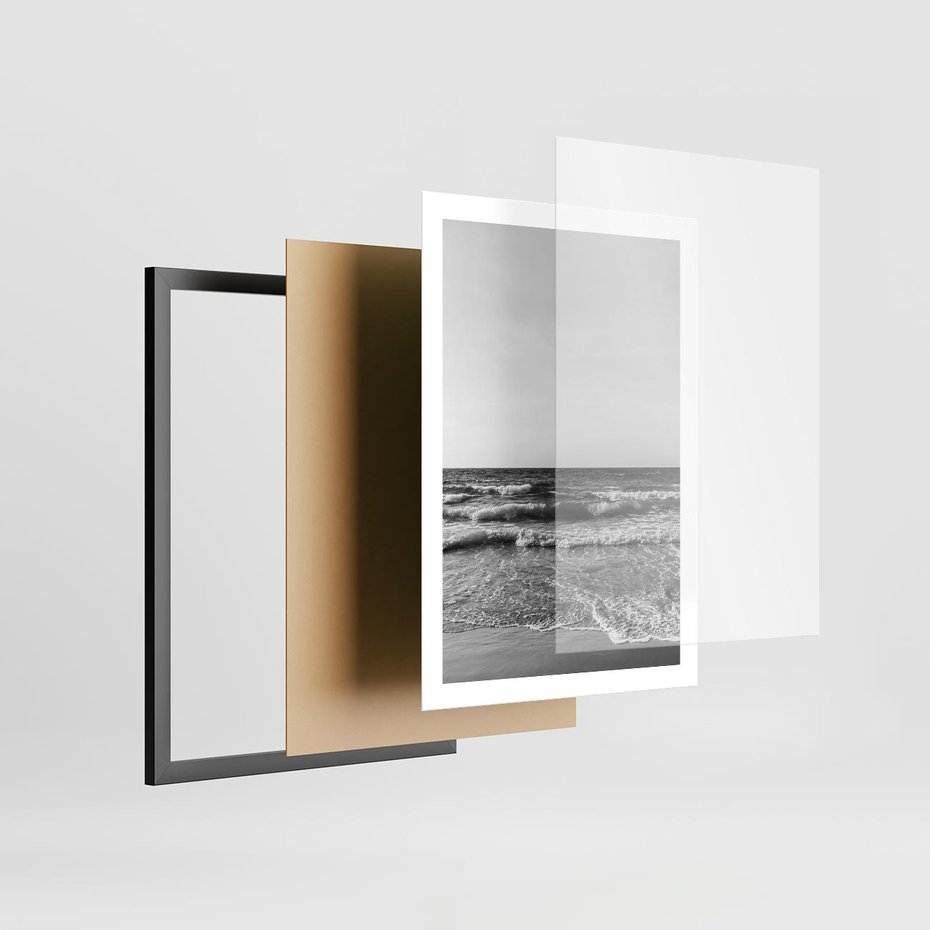 Plakat w ramie 50x70 - Słuchaj Śpiewu Fal - morze, fale - rama czarna