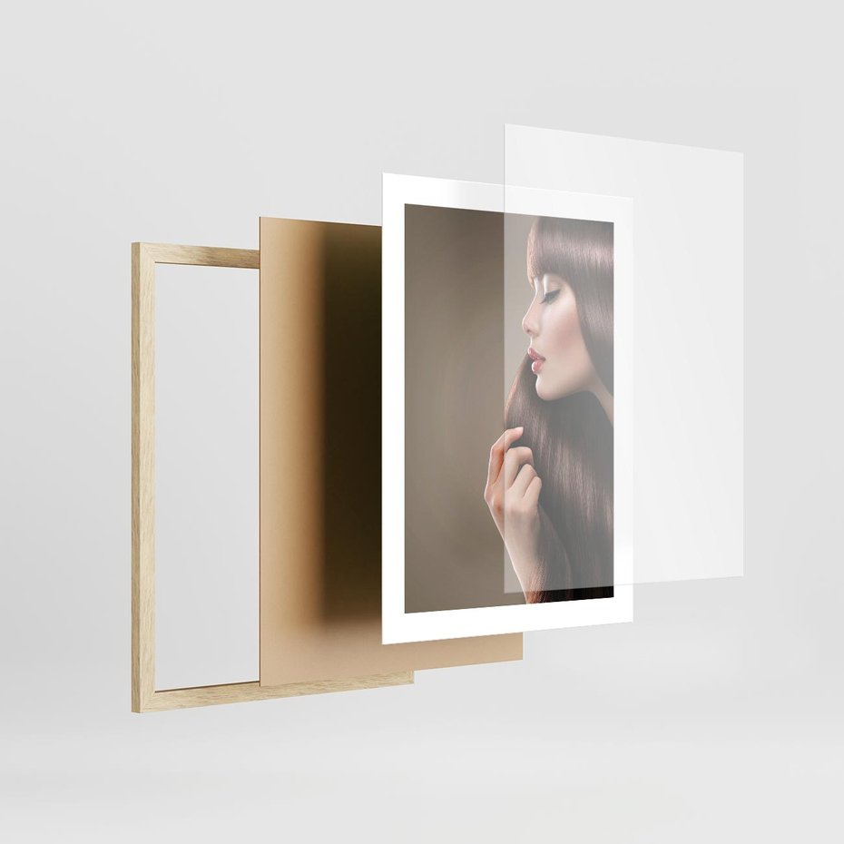 Plakat w ramie 30x40 - Piękno fryzury - włosy, fryzura - rama drewno