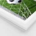 Plakat w ramie 40x50 - Namiętność Piłki i Gola - piłka nożna, gol - rama biała