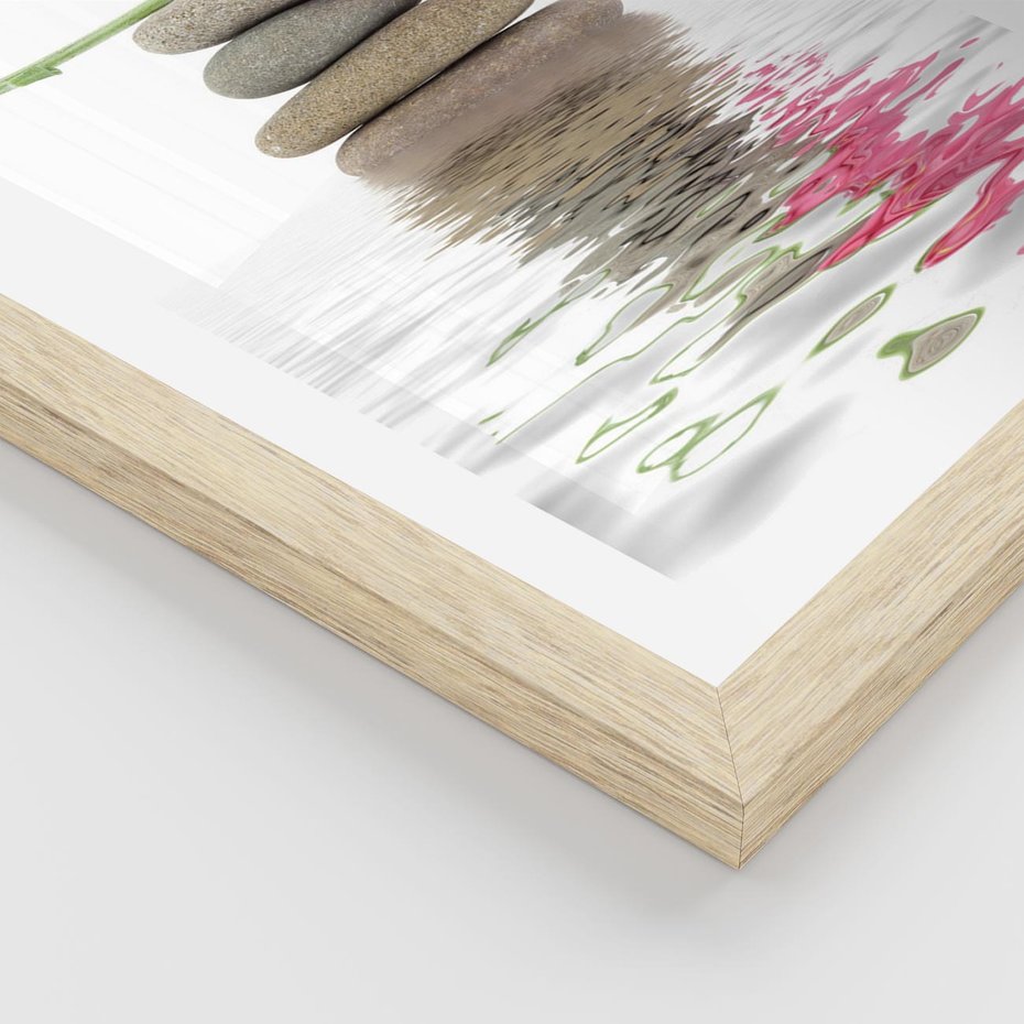 Plakat w ramie 40x50 - Kwiatowe japońskie spa - japońskie, spa - rama drewno