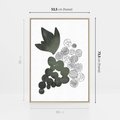 Obraz w ramie 50x70 - Grono Abstrakcji - minimalistyczny plakat, winogrona - rama drewno