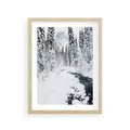 Plakat w ramie 30x40 - Spokój Zimowego Lasu w Górach - zima w lesie, w górach - rama drewno