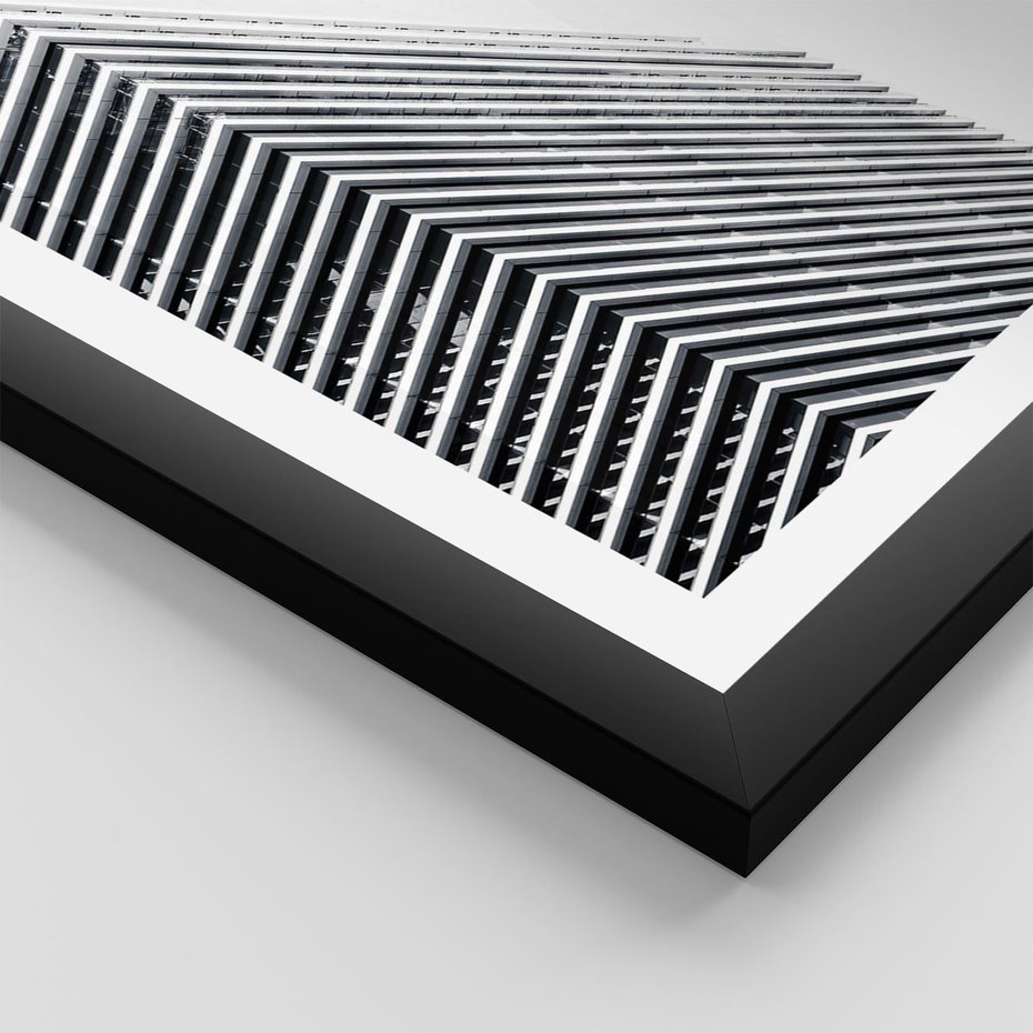 Plakat w ramie 30x40 - Wzorce Wysokości - architektura, wysoki wieżowiec - rama czarna