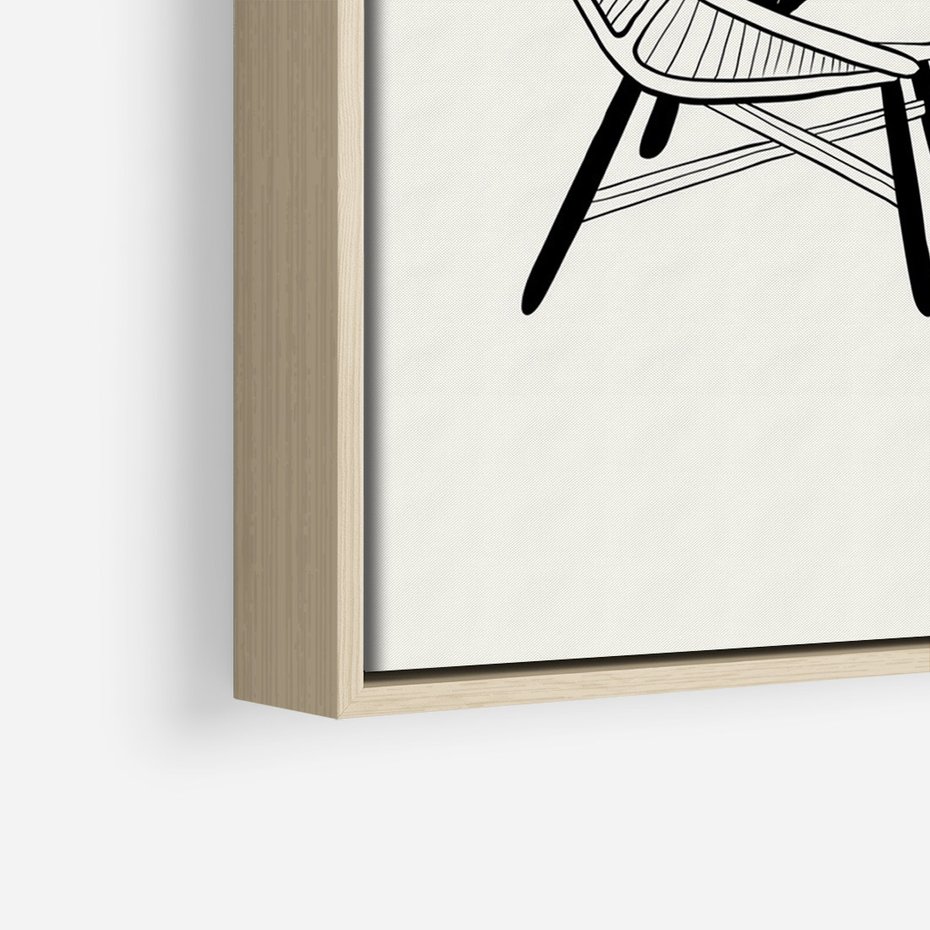 Obraz w ramie 50x70 - Boho Elegancja - boho wnętrze, salon - rama drewno