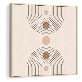 Obraz w ramie 80x80 - Zgeometryzowane Wizje - boho plakat, minimalizm - rama drewno