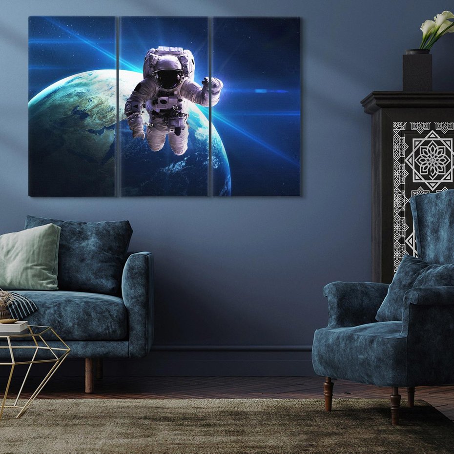 Obraz na płótnie 120x80 - Kosmiczna przygoda - kosmos, astronauta