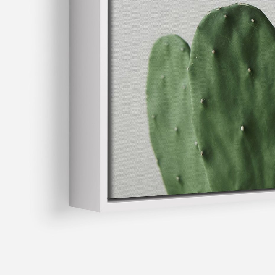 Obraz w ramie 80x120 - Majestatyczne Wysokości - kaktusy, liście - rama biała