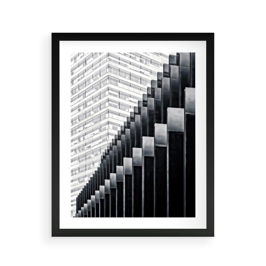 Plakat w ramie 40x50 - Architektura Stopniowa - architektura, budynki - rama czarna