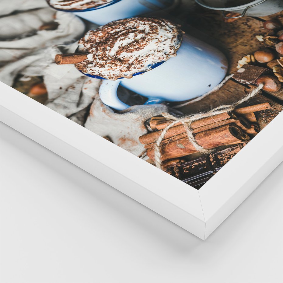 Zestaw obrazy w ramie 40x50 galeria - Kawa, napis, pozytywny, cytat - rama biała