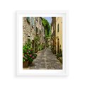 Plakat w ramie 40x50 - Spacer po Złotej Alei - uliczka, perspektywa - rama biała