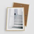 Plakat w ramie 50x70 - Schody ku Urokowi Wyspy - schody, santorini - rama drewno