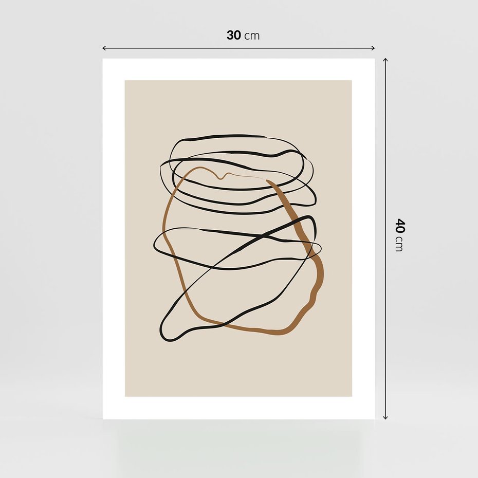 Plakat bez ramy 30x40 - Bezczasowe Kontury - abstrakcyjne linie, zaplątane