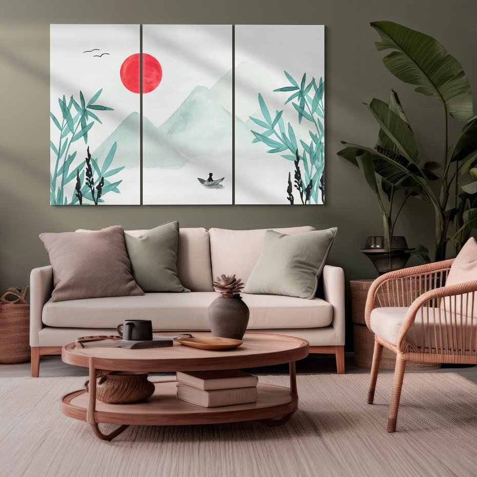 Obraz na płótnie 120x80 - Zaklęte Wzgórza - krajobraz, japonia