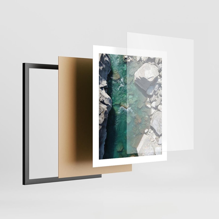 Plakat w ramie 40x50 - Spotkanie natury i siły - rzeka, skały - rama czarna