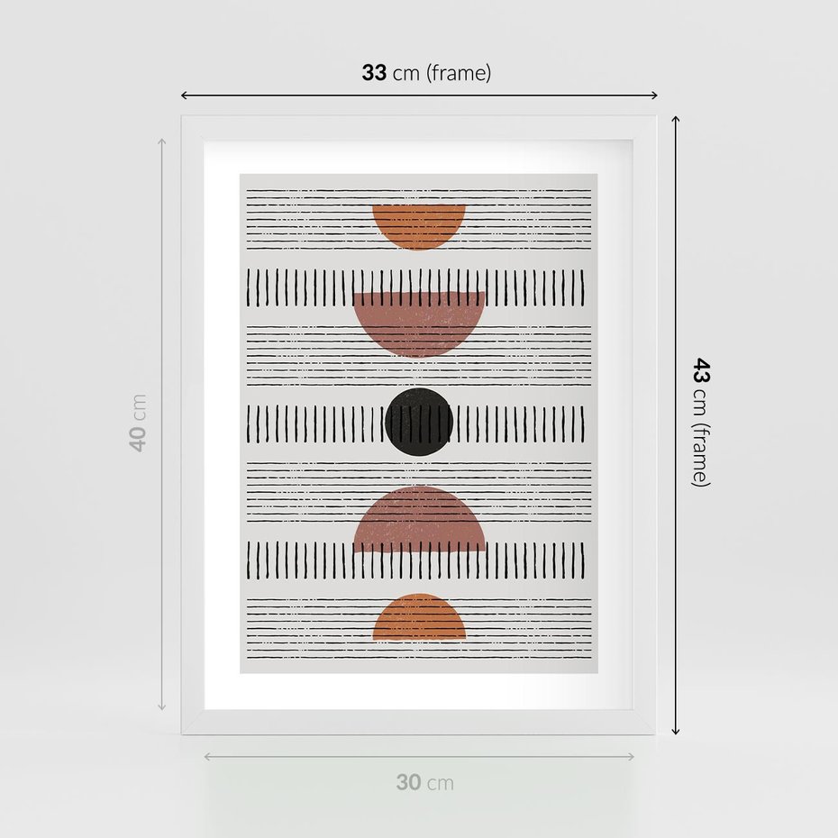 Plakat w ramie 30x40 - Plakat w Stylu Abstrakcji - geometryczna grafika, plakat - rama biała