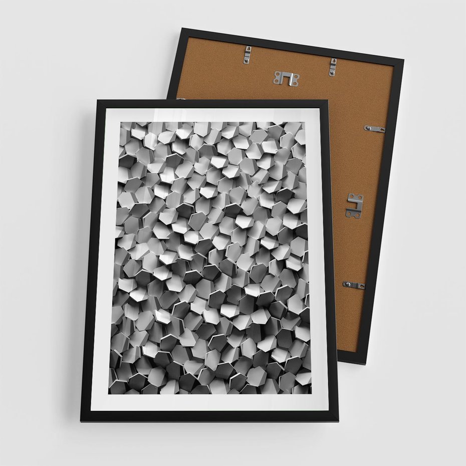 Plakat w ramie 50x70 - Odkryj głębię sztuki - graficzne, 3D - rama czarna