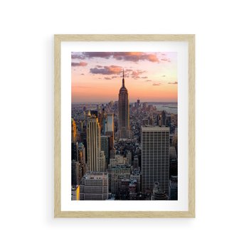 Plakat w ramie 40x50 - Nowojorskie Wieżowce - Nowy York, wieżowce - rama drewno