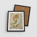 Plakat w ramie 40x50 - Beżowo i Roślinnie - nowoczesny plakat, roślinność - rama czarna