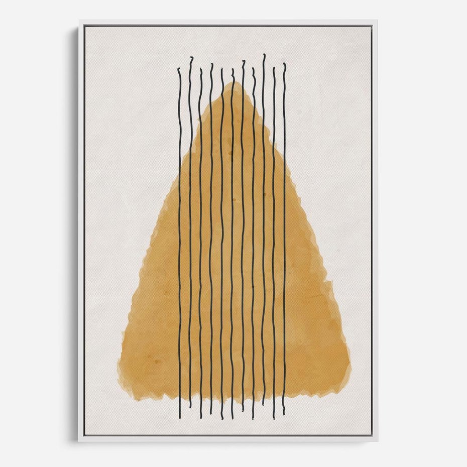 Obraz w ramie 70x100 - Migocące Impulsy - abstrakcyjna akwarelowa plama, nieregularne kreski - rama biała