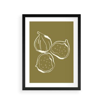 Plakat w ramie 30x40 - Podróżne Barwy - figi, minimalistyczny styl - rama czarna