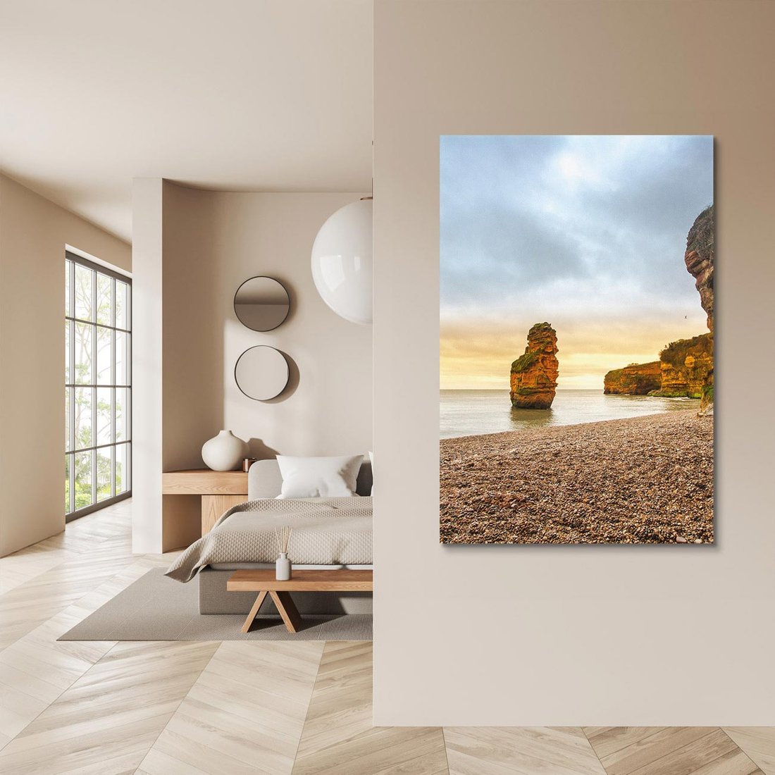 Obraz na płótnie 80x120 - Plaża Morza z Skałami - plaża, morze