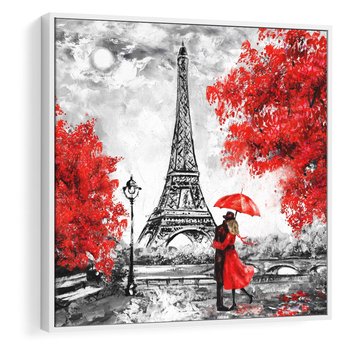 Obraz w ramie 50x50 - Paryż Wieża - Paryż, Wieża - rama biała