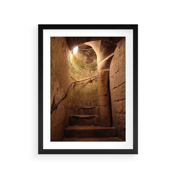 Plakat w ramie 40x50 - Perspektywa uliczki - uliczka, perspektywa - rama czarna
