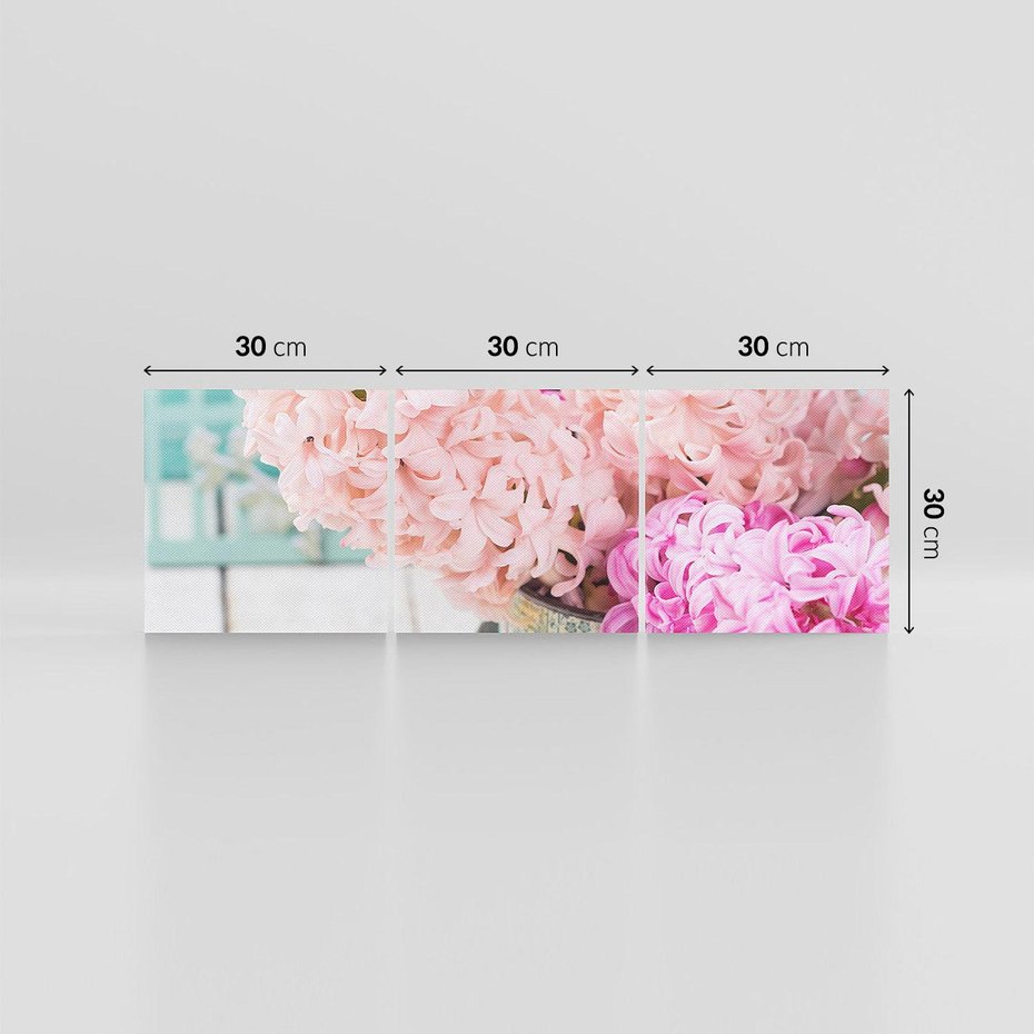 Obraz na płótnie 90x30 - Kwiatowa harmonia hiacyntów - kwiaty, hiacynty