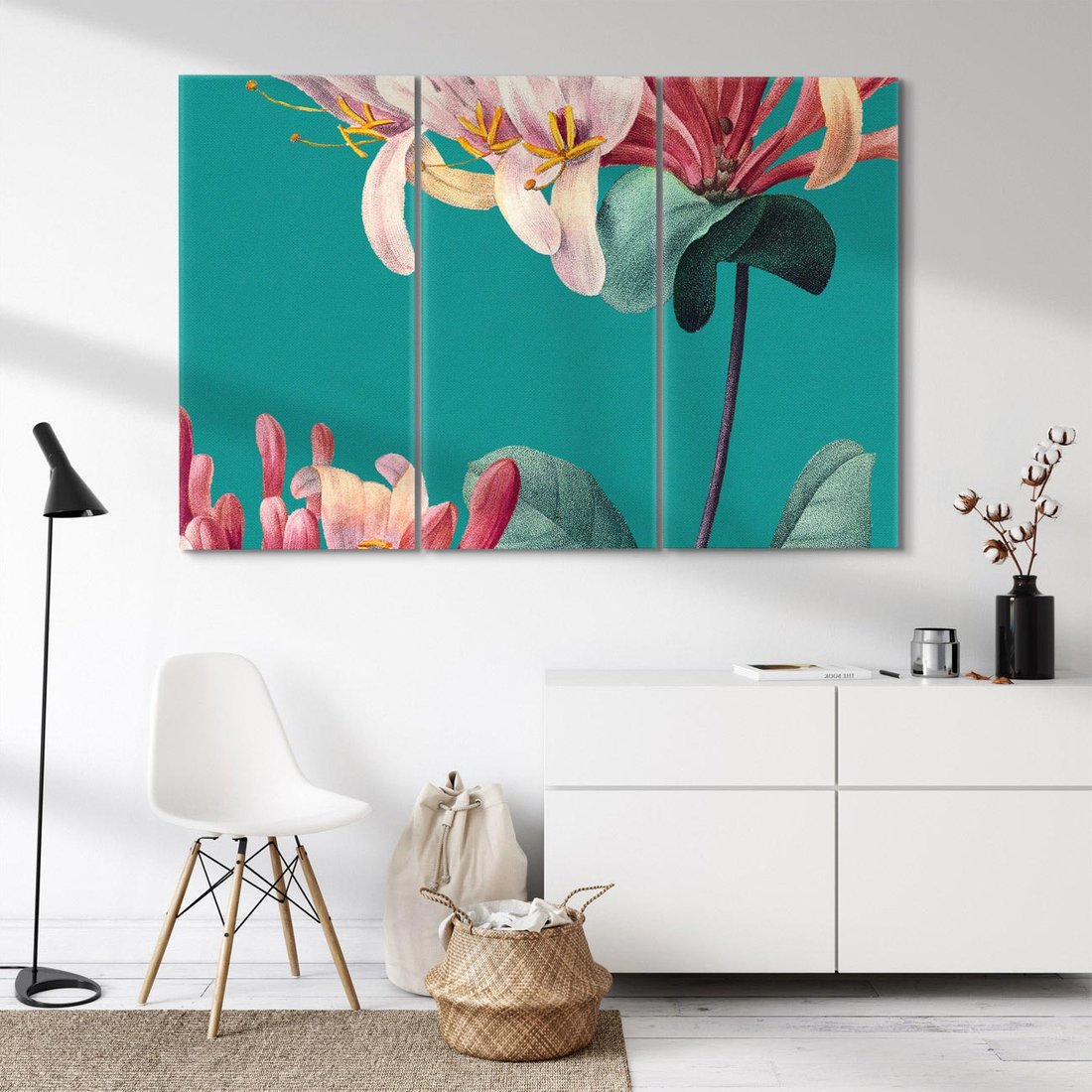 Obraz na płótnie 120x80 - Pejzaż zapomnianych uczuć - grafika w stylu vintage, wielkoformatowe kwiaty