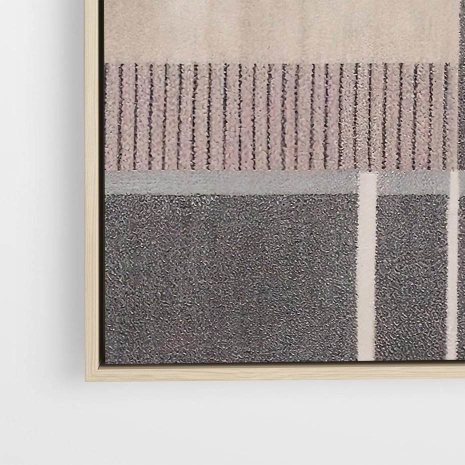 Obraz w ramie 50x50 - Harmonia skradzionych odcieni - symetryczne, geometryczne pasy - rama drewno