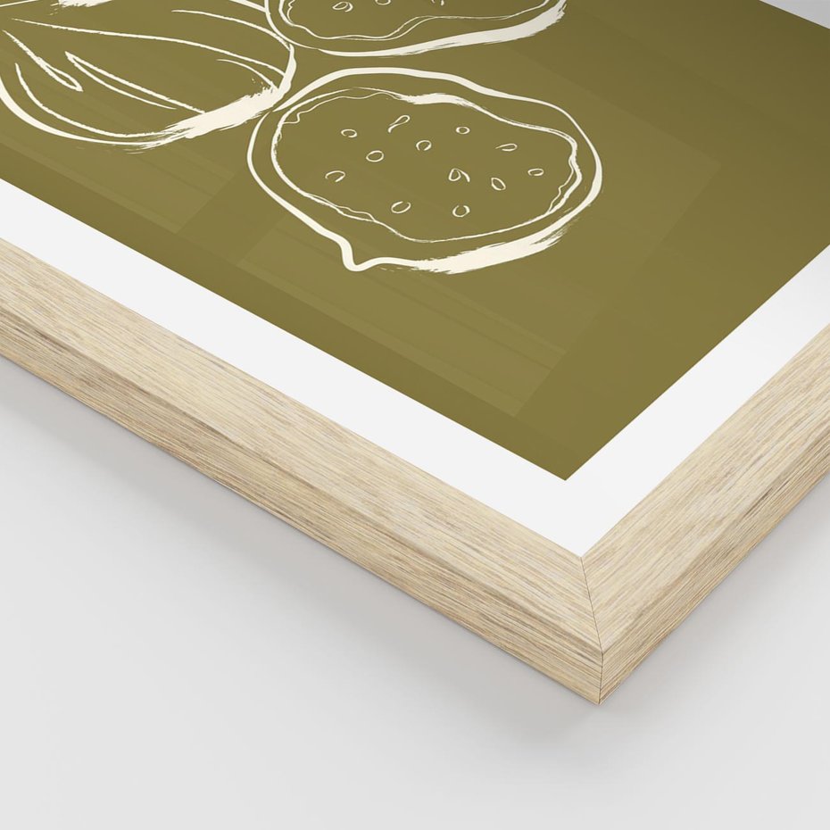 Plakat w ramie 50x70 - Podróżne Barwy - figi, minimalistyczny styl - rama drewno