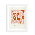 Plakat w ramie 40x50 - Miłość w Kompozycji - grafika, kompozycja kwiaty i serca - rama biała