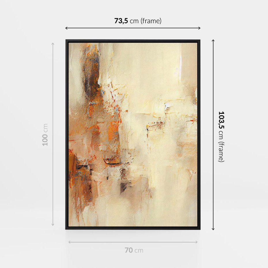 Obraz w ramie 70x100 - Odbicie utraconych barw - abstrakcja, tekstury farb - rama czarna