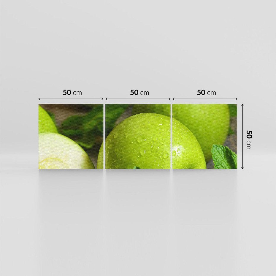 Obraz na płótnie 150x50 - Jabłkowa kolorystyka - jabłka, owoce