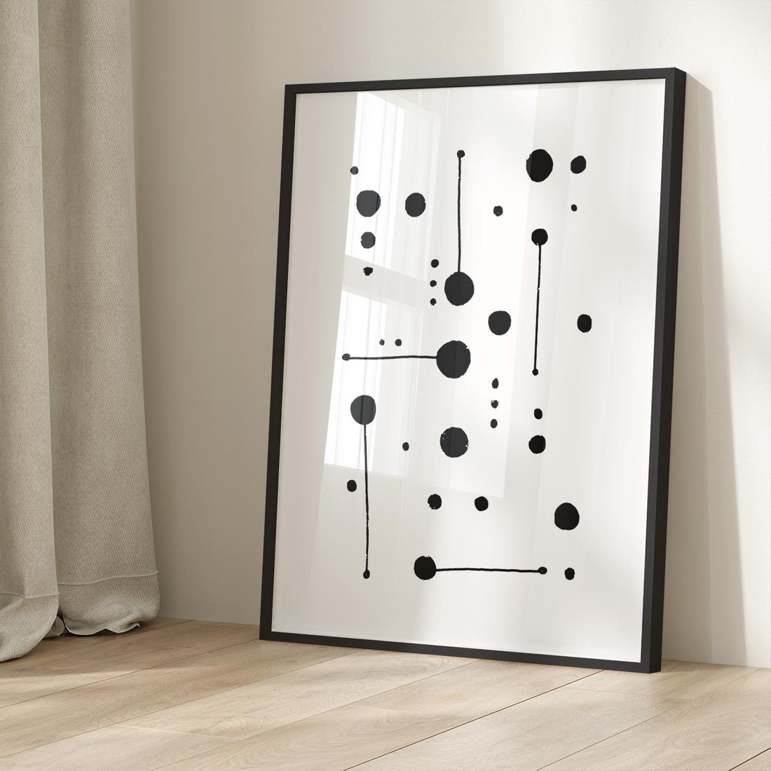 Plakat w ramie 50x70 - Złudne Odbicia - abstrakcja, minimalizm - rama czarna