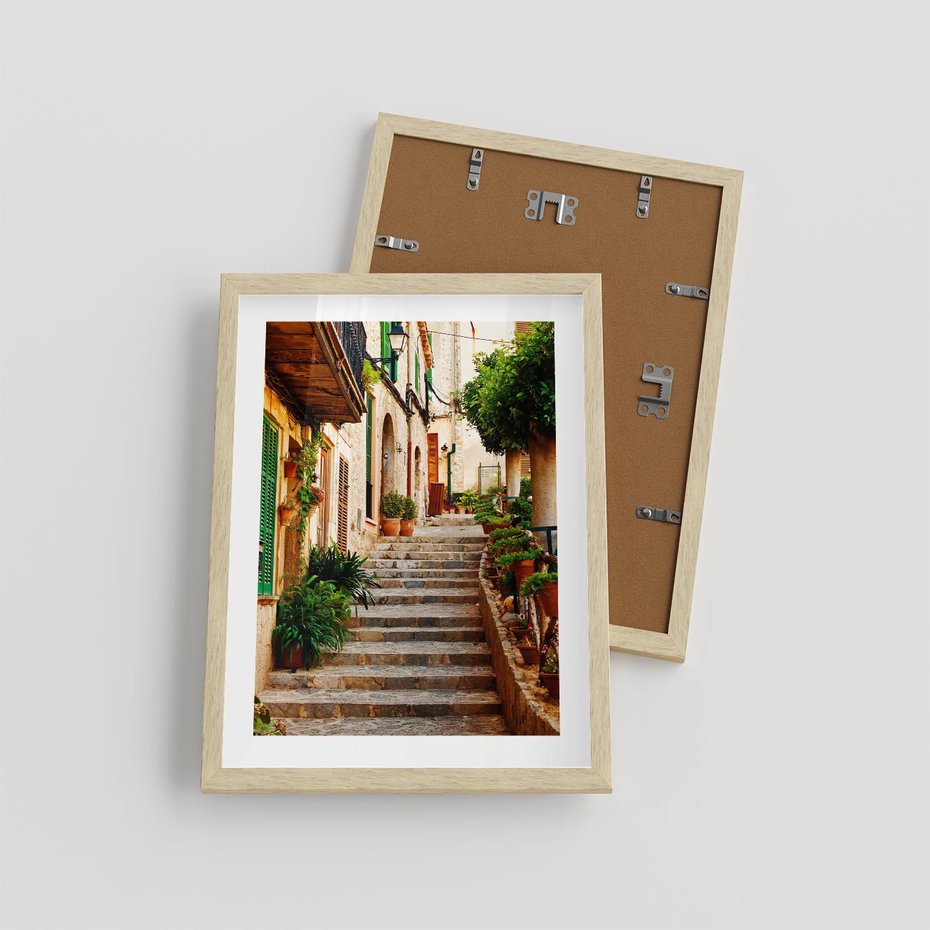 Plakat w ramie 30x40 - Uroczysta perspektywa uliczki - uliczka, perspektywa - rama drewno