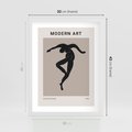 Plakat w ramie 30x40 - Modernistyczna Wizja - plakat modern, czarna postać - rama biała