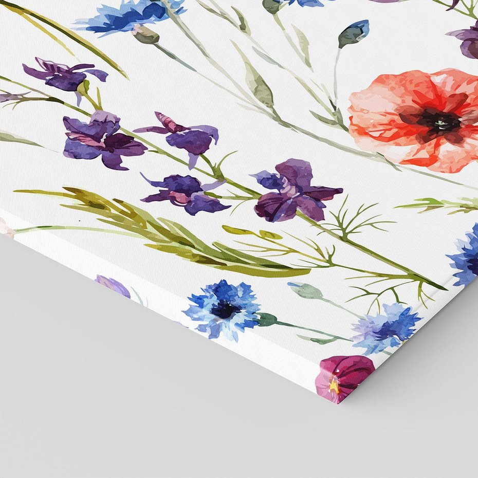 Obraz na płótnie 70x50 - Kwiatowe radości na łące - kwiaty, łączka