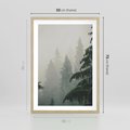 Plakat w ramie 50x70 - Mglista przemiana lasu - las, mgła - rama drewno