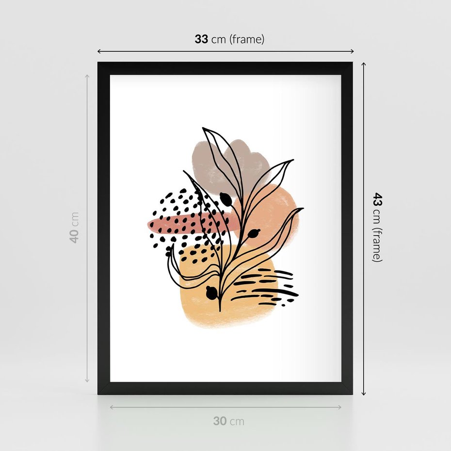 Plakat w ramie 30x40 - Rozkwitająca Innowacja - abstrakcja, sztuka nowoczesna - rama czarna