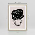 Plakat w ramie 50x70 - Abstrakcyjne Harmonie - abstrakcyjne szkicowane linie, minimalizm - rama drewno