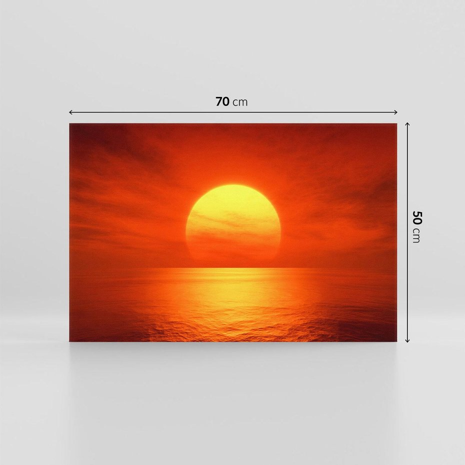 Obraz na płótnie 70x50 - Słońce nad morzem - słońce, morze