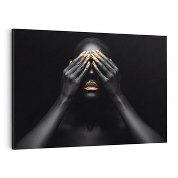 Obraz na płótnie 70x50 - Złote Usta wyjątkowa subtelność - złote usta, złote palce