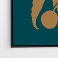 Obraz w ramie 50x70 - Boho Ekspresja Emocji - abstrakcyjna boho grafika, ciemne zielone tłó - rama czarna