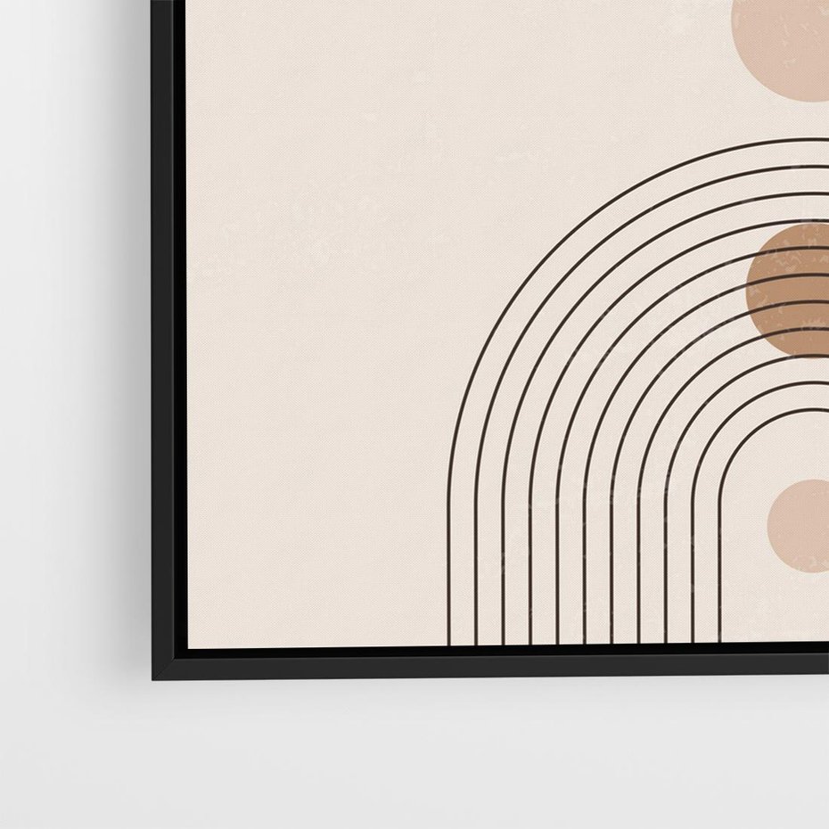 Obraz w ramie 50x50 - Zgeometryzowane Wizje - boho plakat, minimalizm - rama czarna